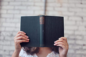 Woman reading book